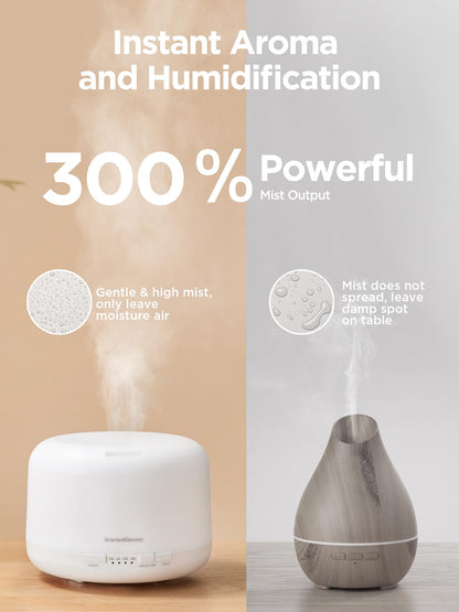 InnoGear 500ml Essential Oil Diffuser with Remote – Large Room Ultrasonic Humidifier & Auto-Off