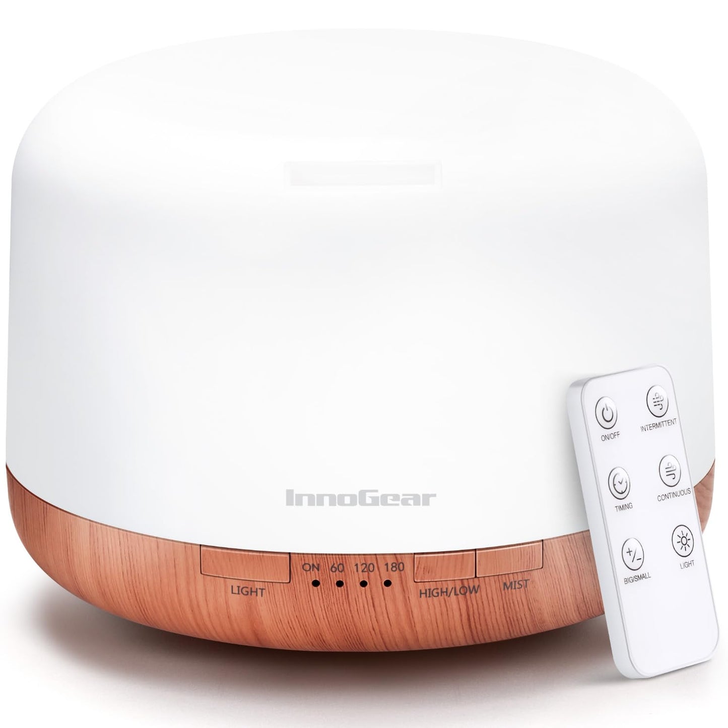 InnoGear 500ml Essential Oil Diffuser with Remote Control – Ultrasonic Humidifier for Large Rooms (Yellow)