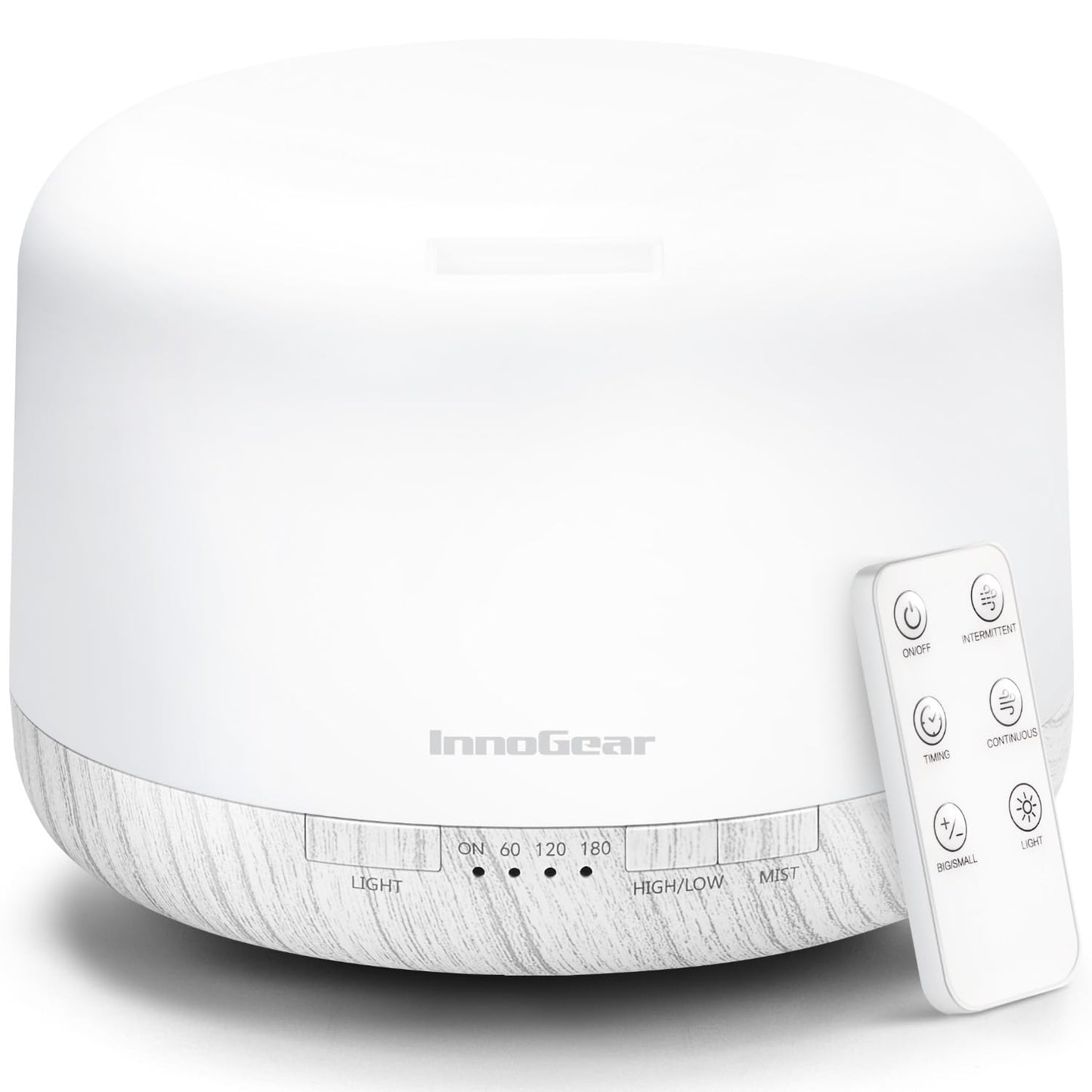 InnoGear 500ml Diffuser with Remote – Ultrasonic Humidifier (White)