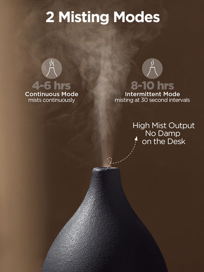 InnoGear Ceramic Diffuser 150ML – Ultrasonic Humidifier, 2 Mist Modes, Auto Off, Black