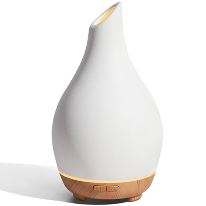 InnoGear 150ml Ceramic Diffuser | White Vase-Shaped Ultrasonic Essential Oil Diffuser