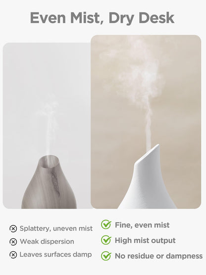 InnoGear 150ml Ceramic Diffuser | White Vase-Shaped Ultrasonic Essential Oil Diffuser