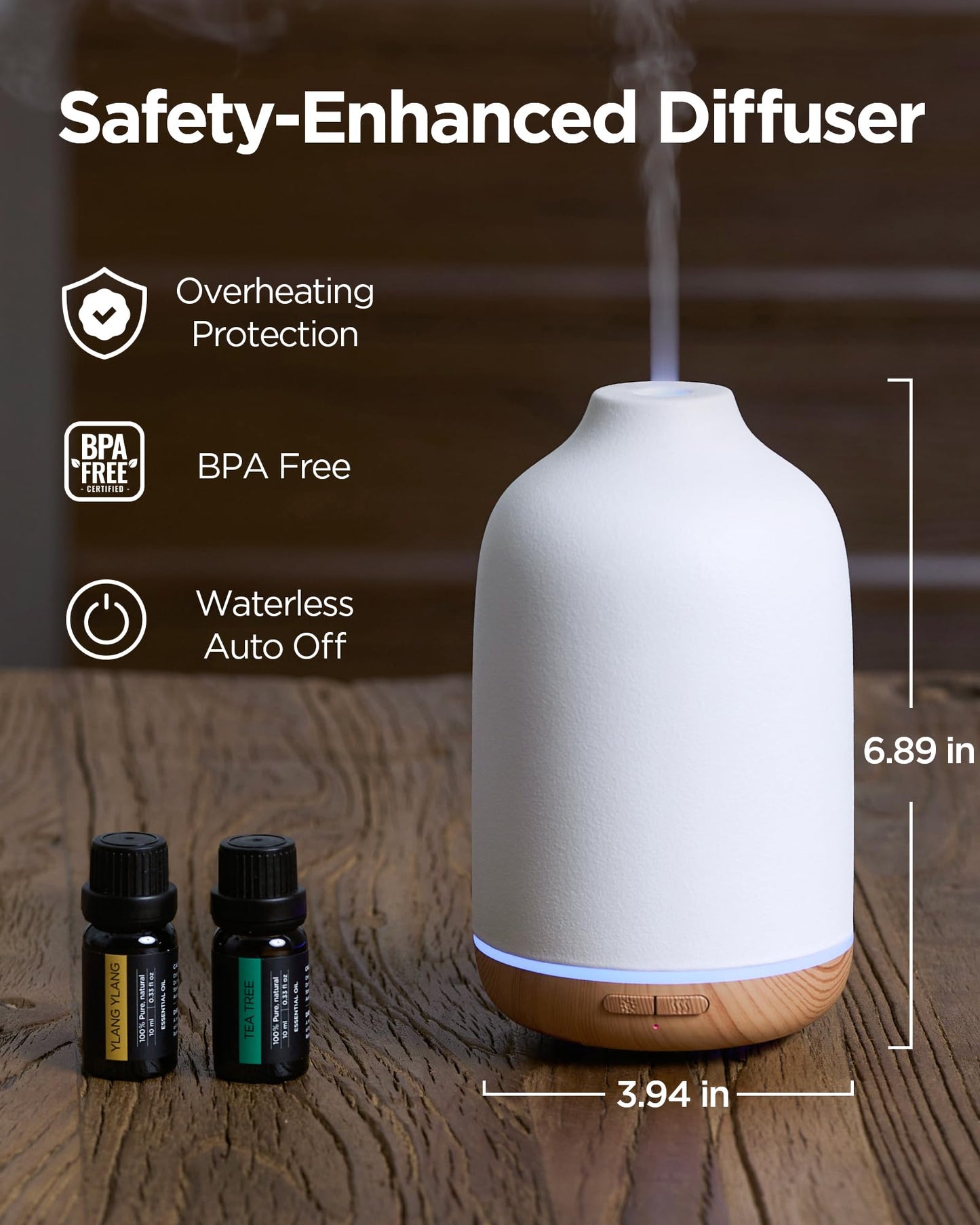 InnoGear 150ml Ceramic Essential Oil Diffuser – Handcrafted Stone Aroma Diffuser