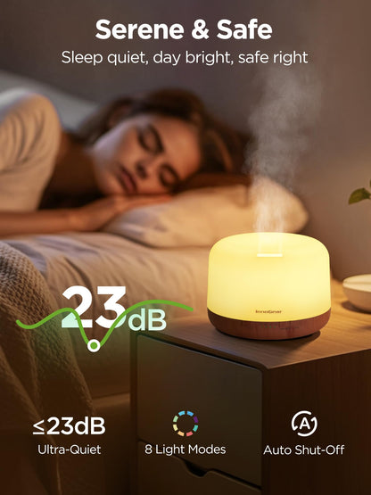 InnoGear Aromatherapy Diffuser & 10 Essential Oils Set - 500ml, Remote