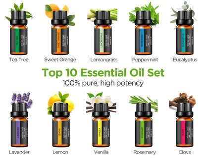 InnoGear Aromatherapy Diffuser & 10 Essential Oils Set — 400ml Ultrasonic Diffuser