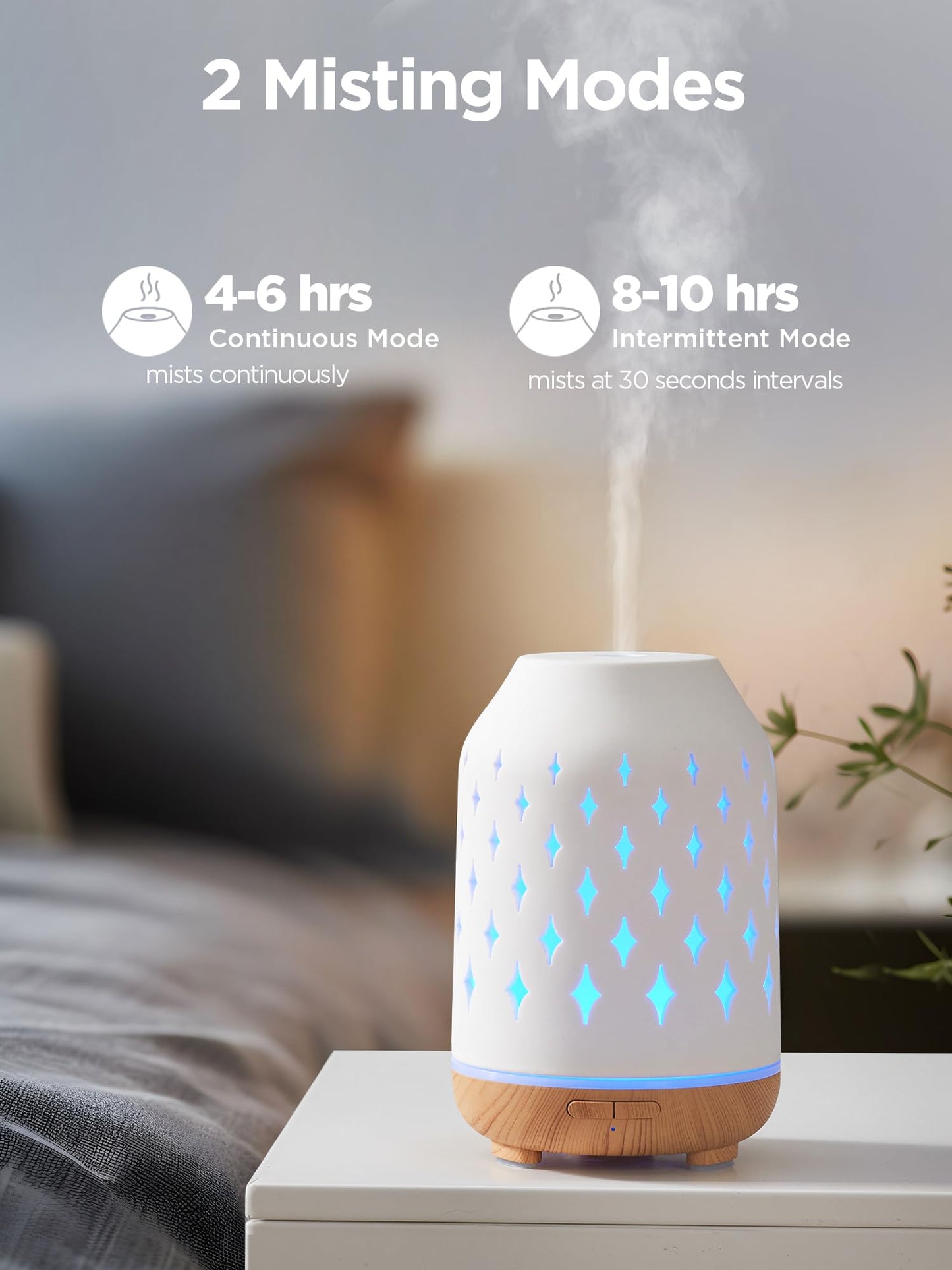 InnoGear 150ml Ceramic Diffuser – Ultrasonic Cool Mist, 2 Mist Modes