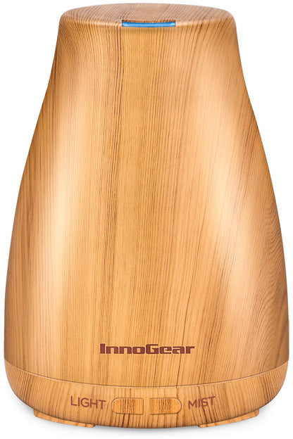InnoGear Essential Oil Diffuser – Ultrasonic Humidifier, 7-Color LED, 2 Mist Modes, Auto Off, Yellow