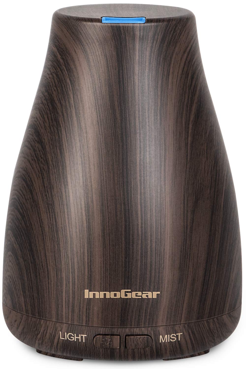 InnoGear Essential Oil Diffuser – Ultrasonic Diffuser for Home Aromatherapy, 7-Color LED, Auto Off, 2 Mist Modes, Brown