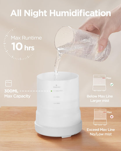 InnoGear 300ML Essential Oil Diffuser - Premium 5-in-1 Ultrasonic Aromatherapy Diffuser with Auto-Off Timer, White