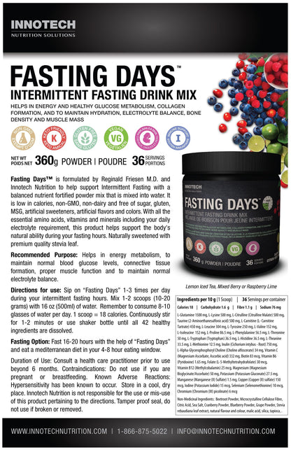 INNOTECH Nutrition Fasting Days Drink Mix - Mixed Berry 360g