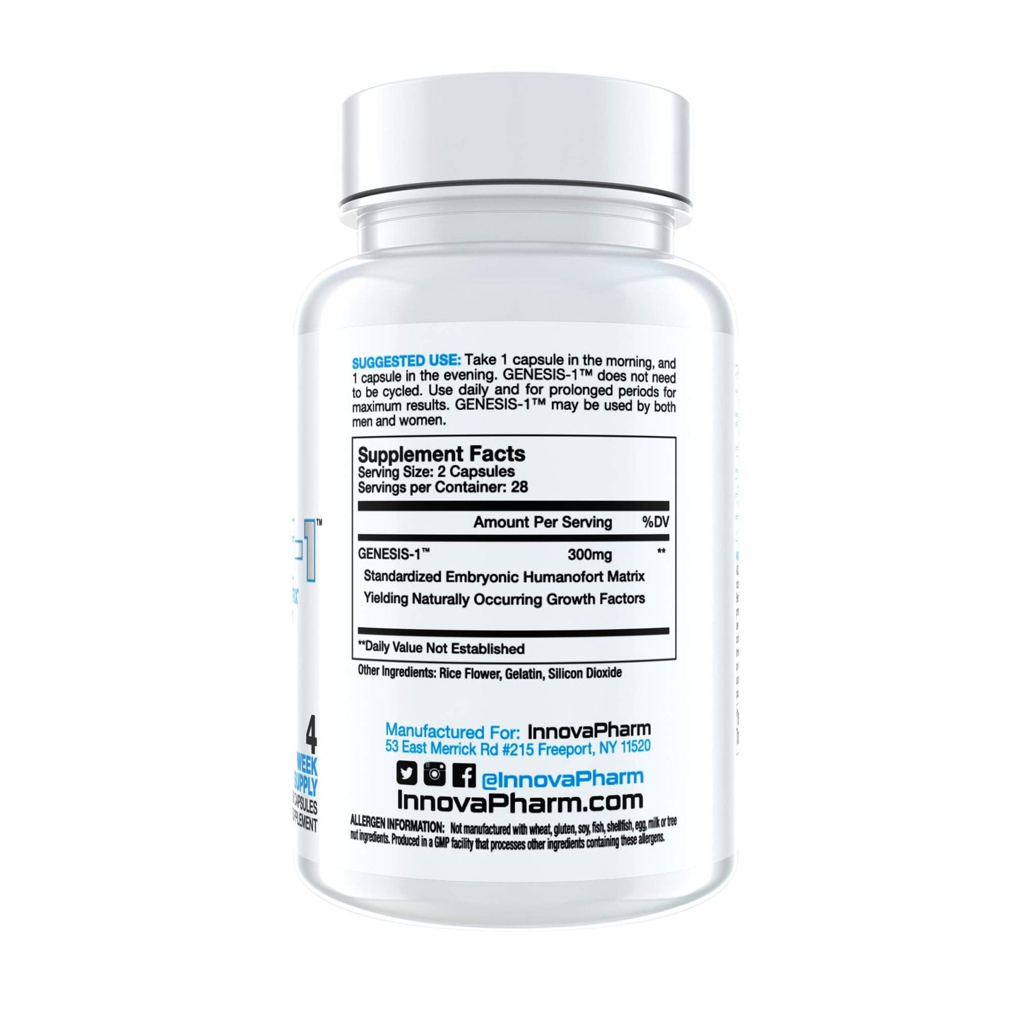 InnovaPharm GENESIS-1 - 56 Capsules | Embryonic Growth Factor Matrix