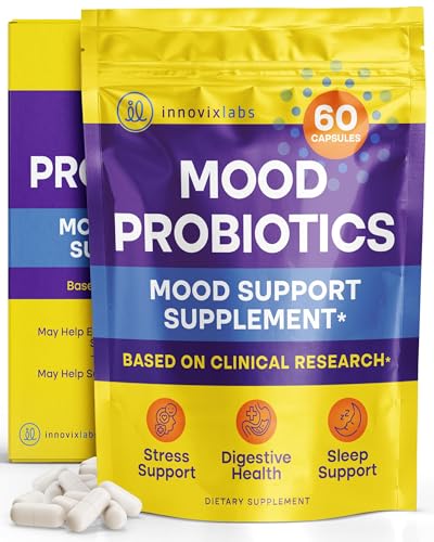 InnovixLabs Mood Probiotic – Clinically Studied Digestive & Mood Support, 60 Capsules