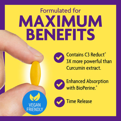 InnovixLabs Turmeric Curcumin with Black Pepper - Time-Release Tablets
