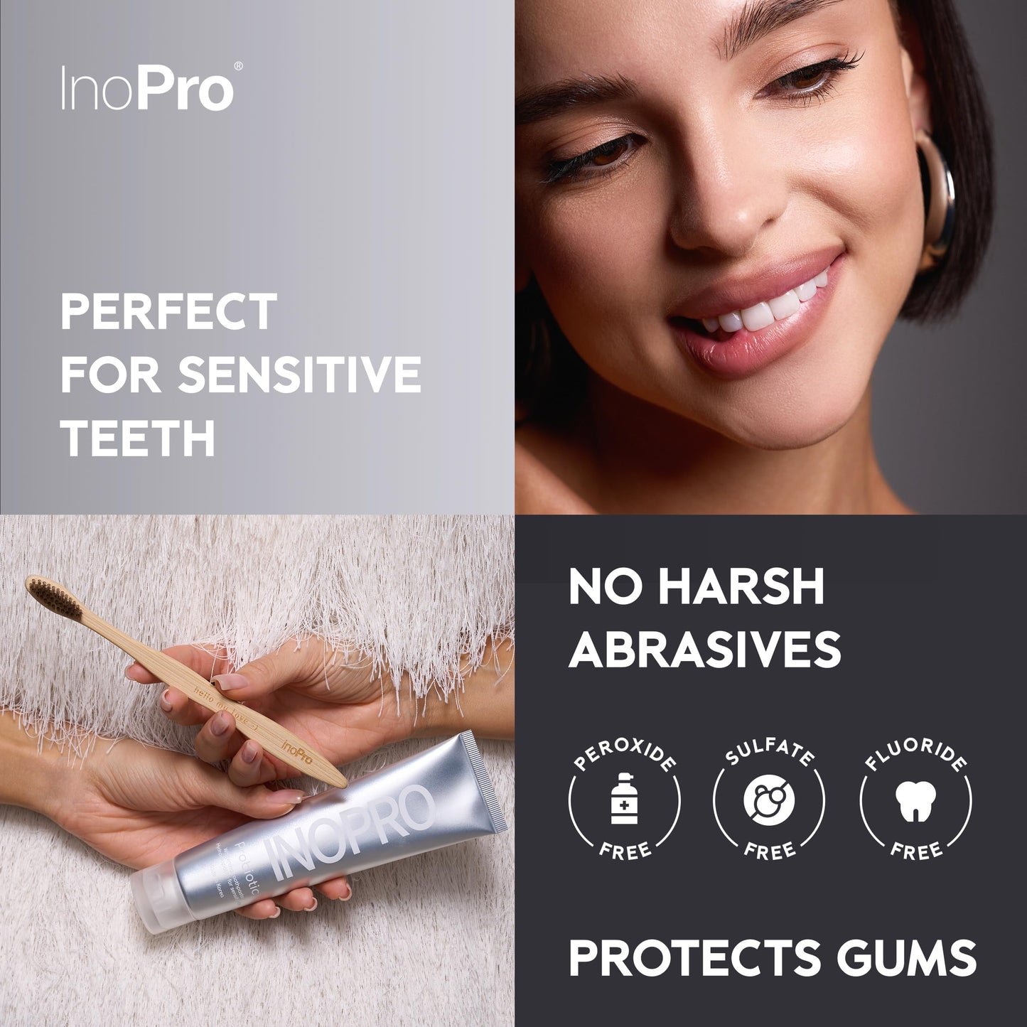 InoPro Hydroxyapatite Toothpaste with Probiotics – Fluoride Free, 5oz
