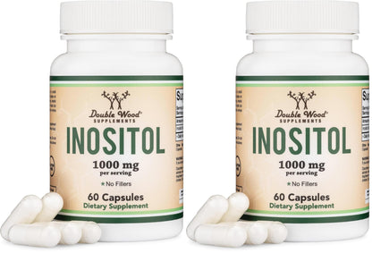 Inositol 1000mg Capsules (Myo-Inositol) for Women's Health – Double Wood, Pack of 2