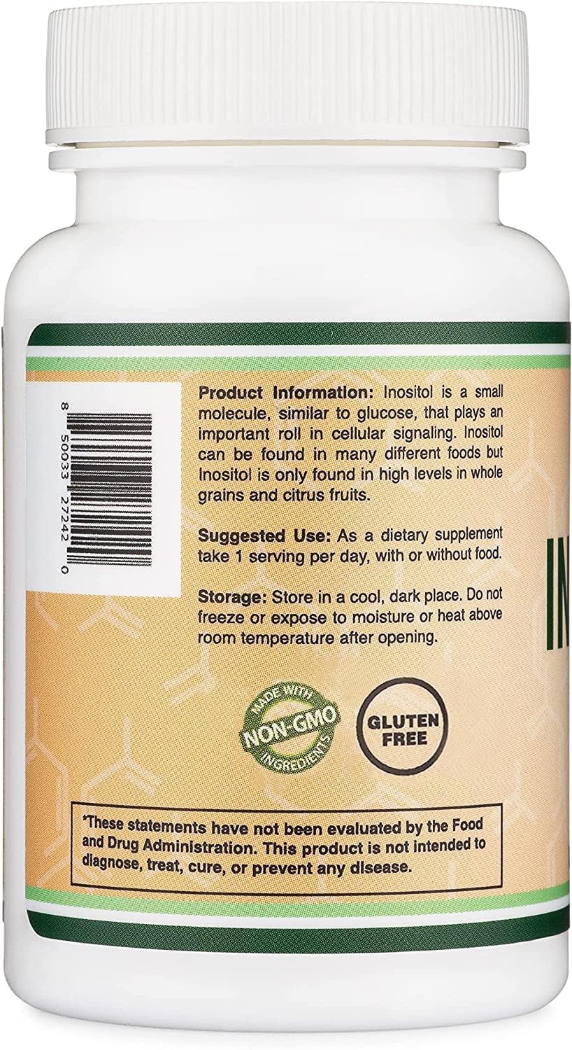 Inositol 1000mg for Women | Myo-Inositol (60 Count) | Double Wood