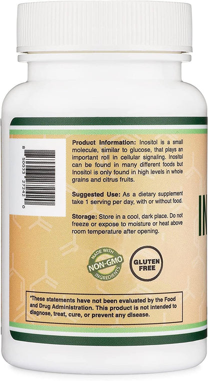 Inositol 1000mg for Women | Myo-Inositol (60 Count) | Double Wood