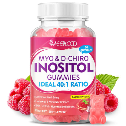Myo-Inositol & D-Chiro Inositol Gummies 40:1 – Women’s Health, Raspberry, 60 Count