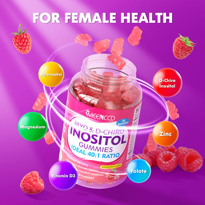 Myo-Inositol & D-Chiro Inositol Gummies 40:1 – Women’s Health, Raspberry, 60 Count