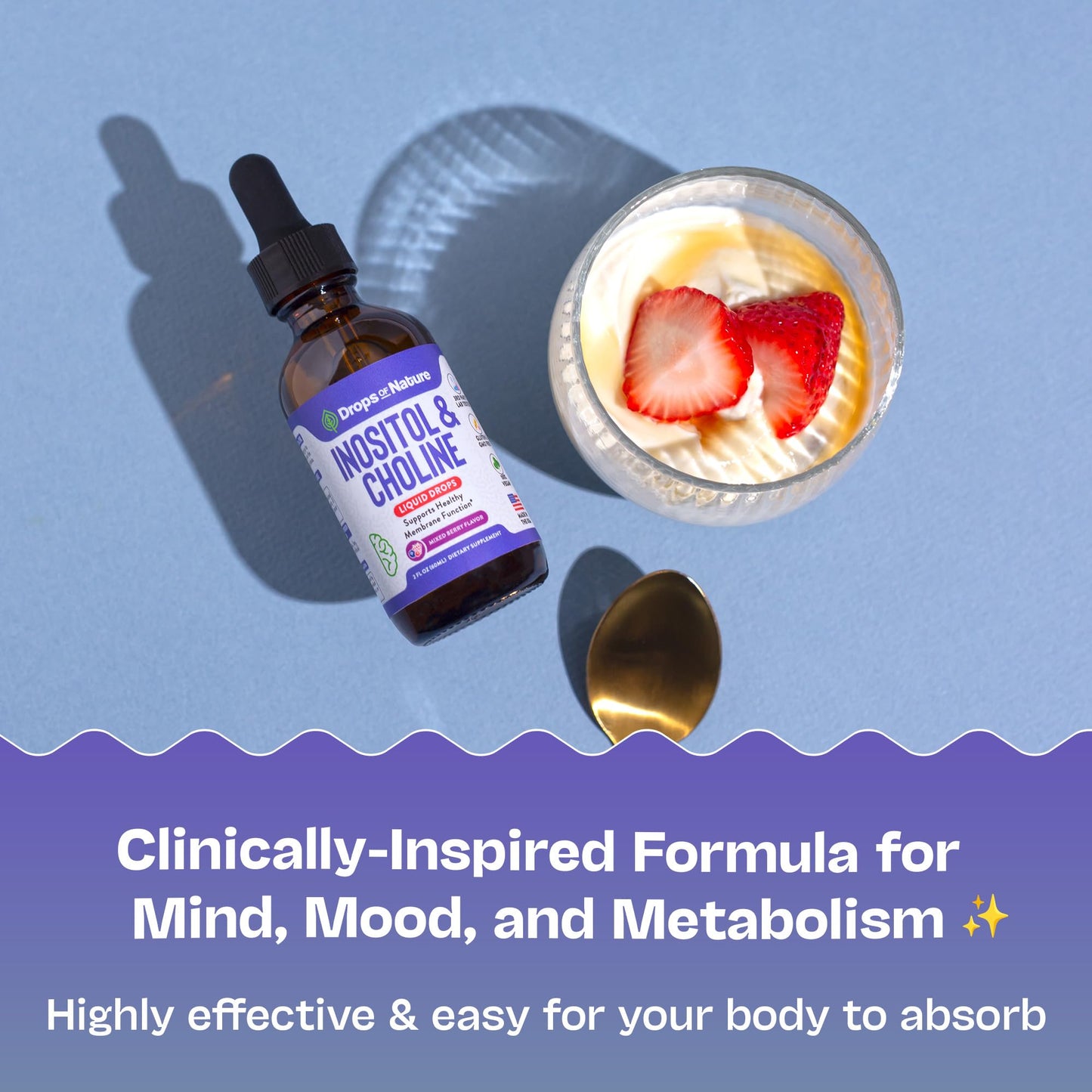 Inositol & Choline Liquid Drops – Vegan, Non-GMO, Enhanced Absorption (60ml) – Prenatal Wellness