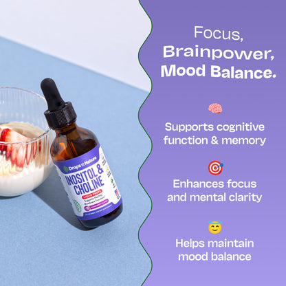 Inositol & Choline Liquid Drops – Vegan, Non-GMO, Enhanced Absorption (60ml) – Prenatal Wellness