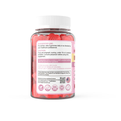 Myo-Inositol & D-Chiro Inositol Gummies – Sugar Free 40:1 for Women | Vegan Omega-3, D3, Magnesium, B12