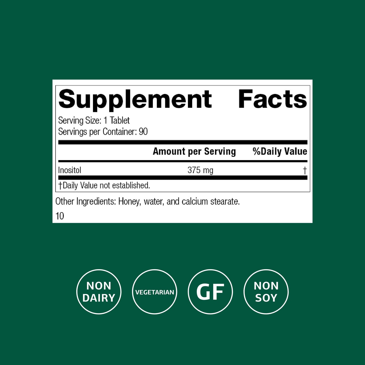 Standard Process Inositol 90 Tablets – Nervous System, Lipid & Heart Health