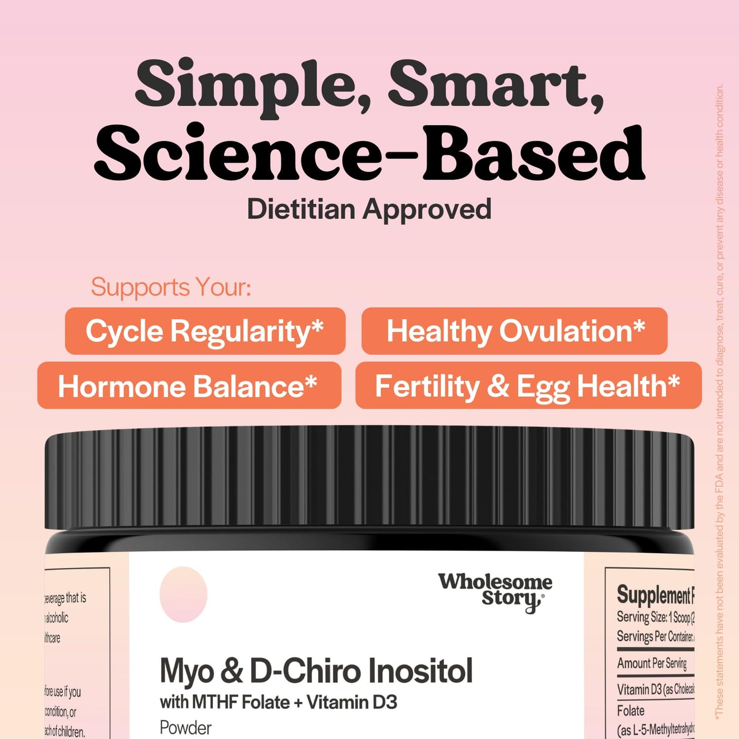 Inositol Powder with MTHF Folate & Vitamin D3 – 30 Servings | Hormonal Balance & Ovarian Support