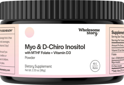 Inositol Powder with MTHF Folate & Vitamin D3 – 30 Servings | Hormonal Balance & Ovarian Support