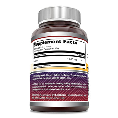 Amazing Formulas Inositol 1000 mg – 250 Tablets | Non-GMO, Gluten-Free | Made in USA