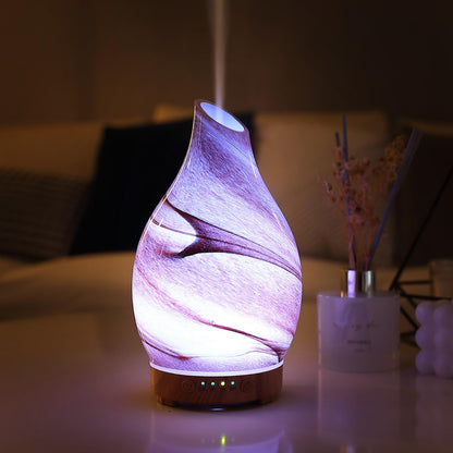 INRORNAS 160ml Essential Oil Diffuser – Art Glass Ultrasonic Diffuser