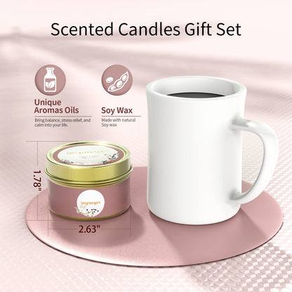 Inspireyes Candles Gift Set – Aromatherapy Soy Candles 2-Pack with Crystals