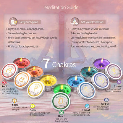 Inspireyes Chakra Candles Set of 7 – Meditation & Healing Scented Candles