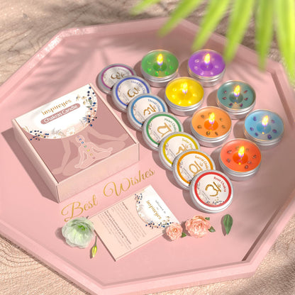 Inspireyes Chakra Candles Set of 7 – Meditation & Healing Scented Candles