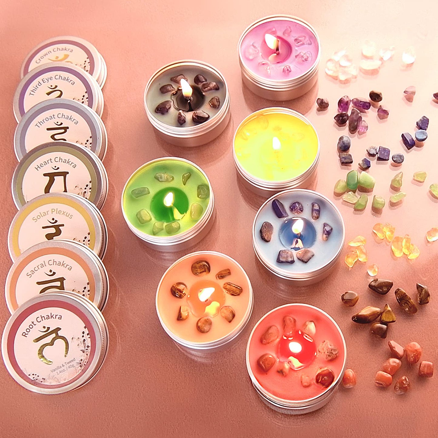 Inspireyes Chakra Candles Set of 7 – Meditation & Healing Scented Candles