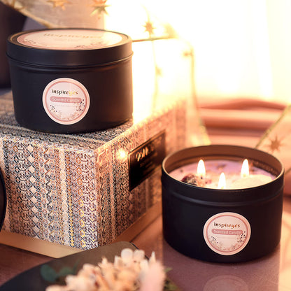 Inspireyes Scented Candles with Crystals – 3 Wick Soy 19 oz
