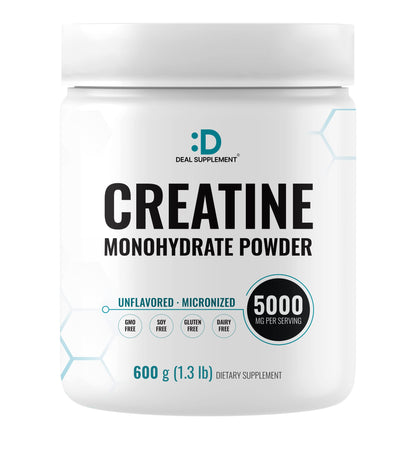 Instant Creatine Monohydrate Powder – 5g Serving, 120 Servings | Micronized, Unflavored, Fast Absorbing