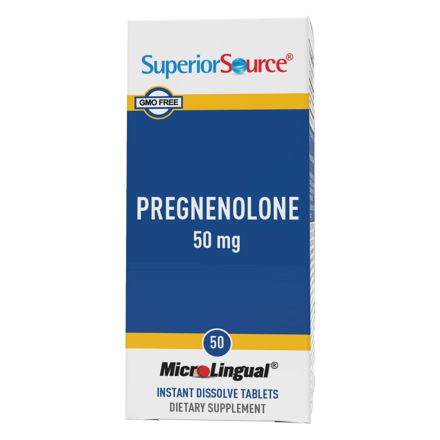 Superior Source Pregnenolone 50 mg – Instant Dissolve Tablets for Brain Health & Hormone Support (Pack of 2)