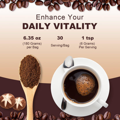 2-Pack Mushroom Coffee with 6 Adaptogenic Mushrooms | Lion’s Mane & Cordyceps