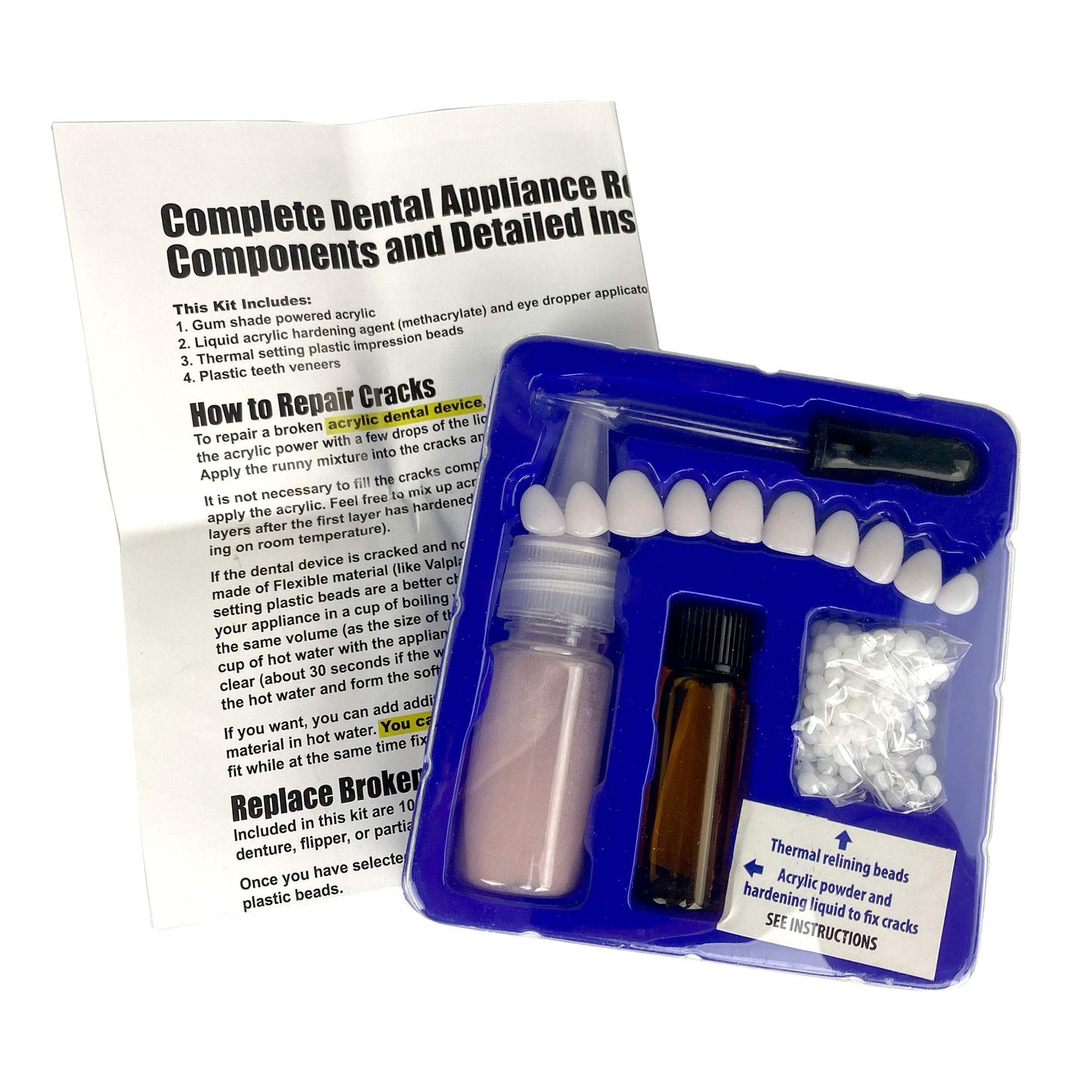 Instant Smile Multi Purpose Denture Repair Kit - Fast & Easy Denture Repairs