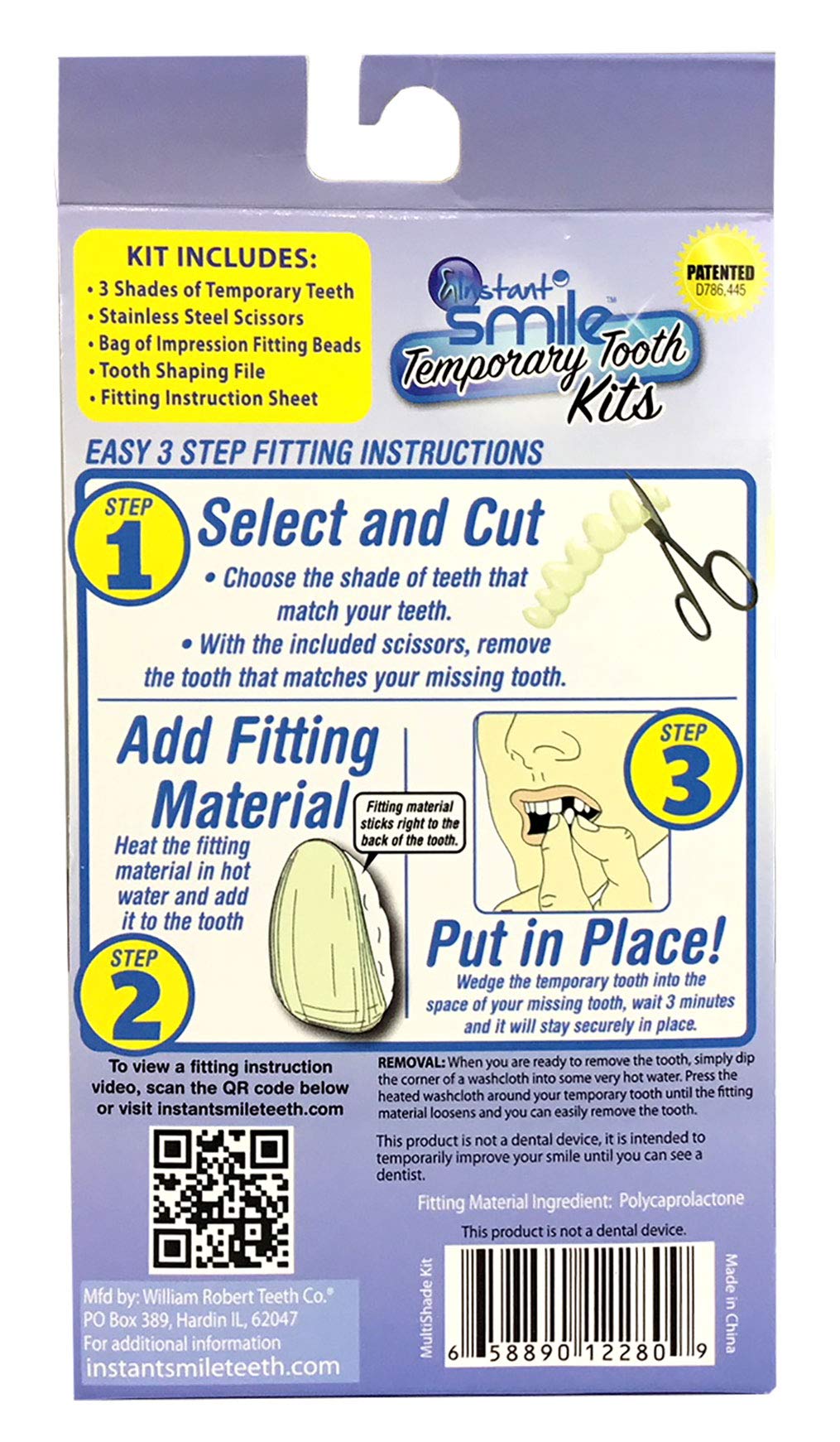Instant Smile MULTISHADE Patented Temporary Tooth Repair Kit | Realistic Missing or Broken Tooth Solution
