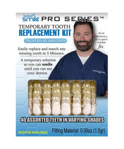 Instant Smile Temporary Tooth Kit -Pro-Series | Realistic, Customizable Tooth Replacement