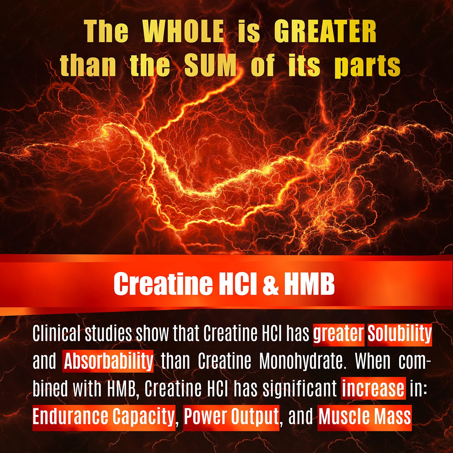 Creatine HCl Capsules with HMB – Muscle, Endurance & Strength | 180 Vegan Capsules