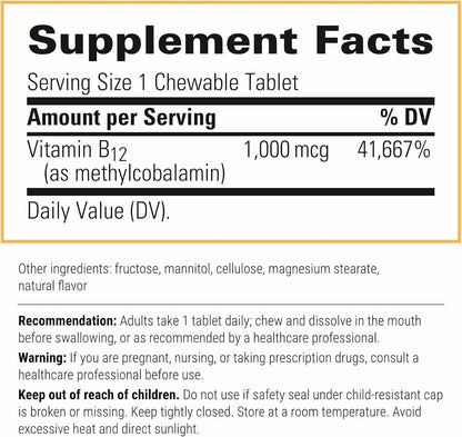 Integrative Therapeutics B-12 Active Cherry Chewables – 30 Vegan Vitamin B12, Nerve Support (2 Pack)