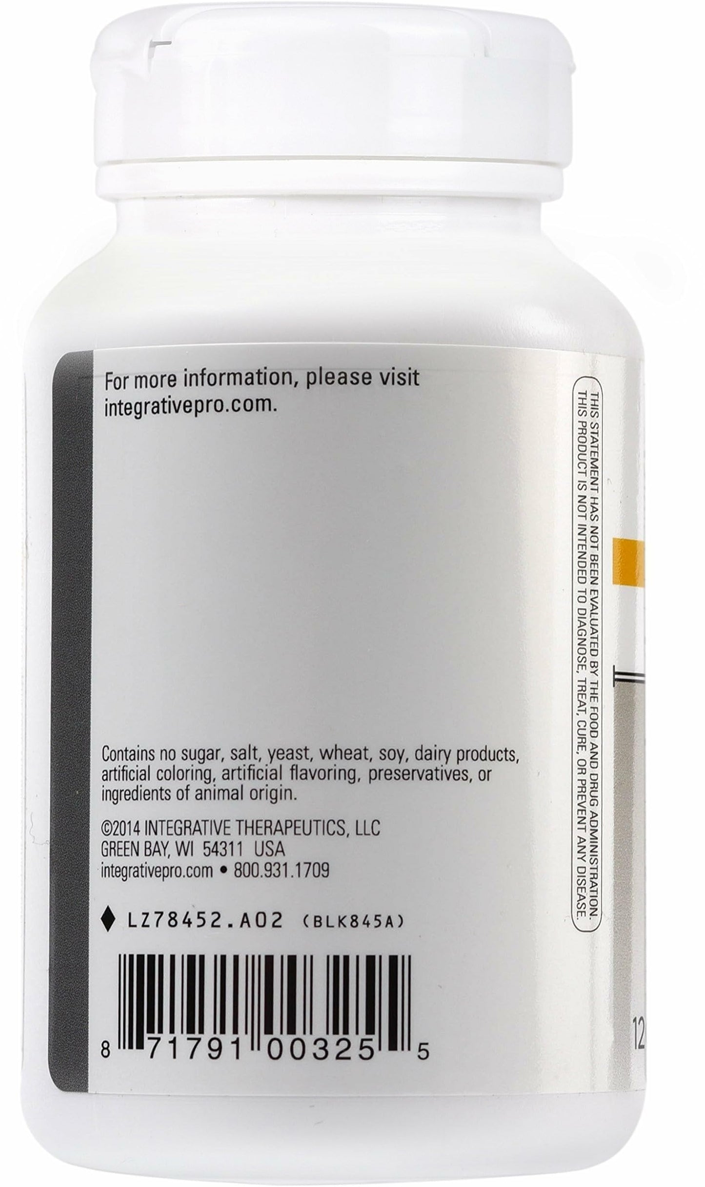 Integrative Therapeutics Fiber Formula – Colon Support, Digestive Health (Dairy-Free & Vegan) 120 Capsules