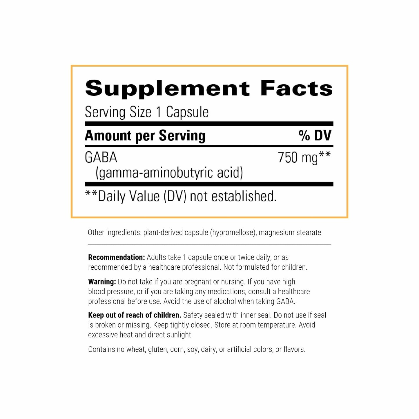 Integrative Therapeutics GABA — Dairy-Free Brain Health Supplement (60 Servings)