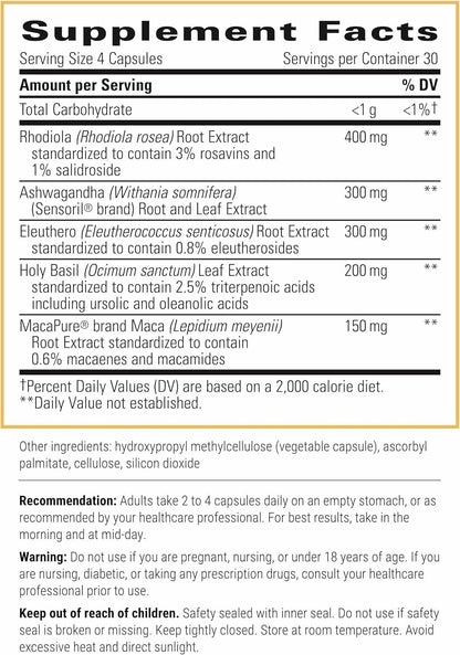 Integrative Therapeutics HPA Adapt – Adaptogenic Stress Support, 120 Capsules | Vegan, Dairy-Free & Gluten-Free