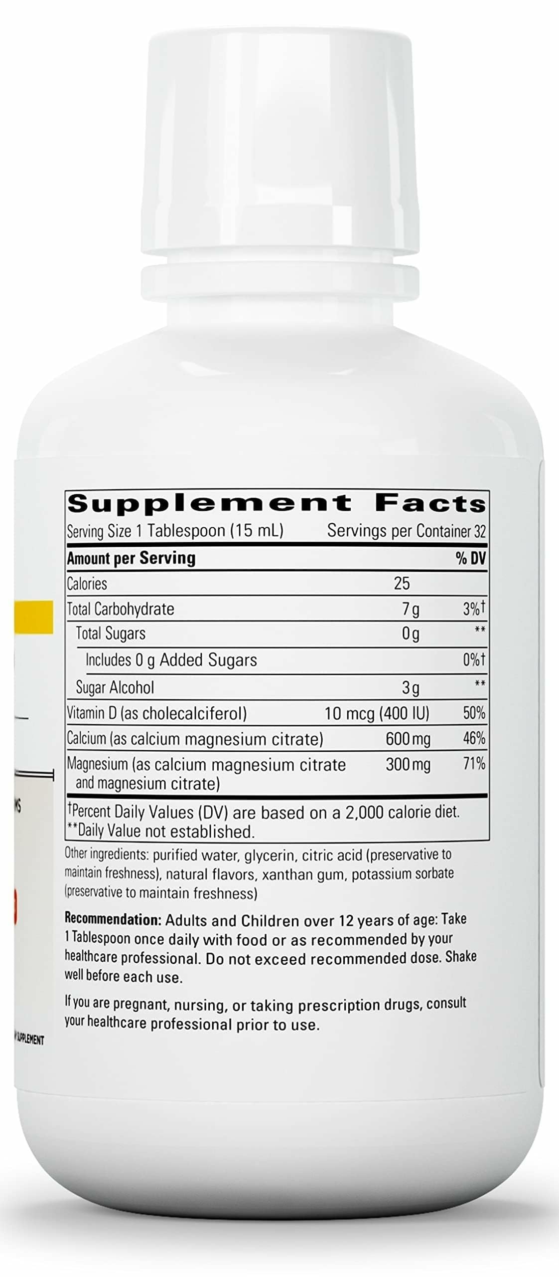 Integrative Therapeutics Liquid Calcium Magnesium 2:1 – Orange Vanilla, Sugar-Free (16 oz)