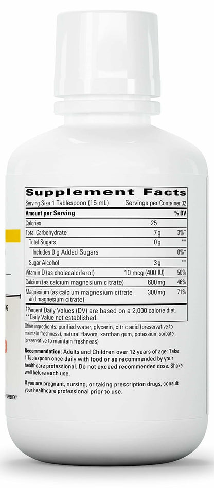 Integrative Therapeutics Liquid Calcium Magnesium 2:1 – Orange Vanilla, Sugar-Free (16 oz)
