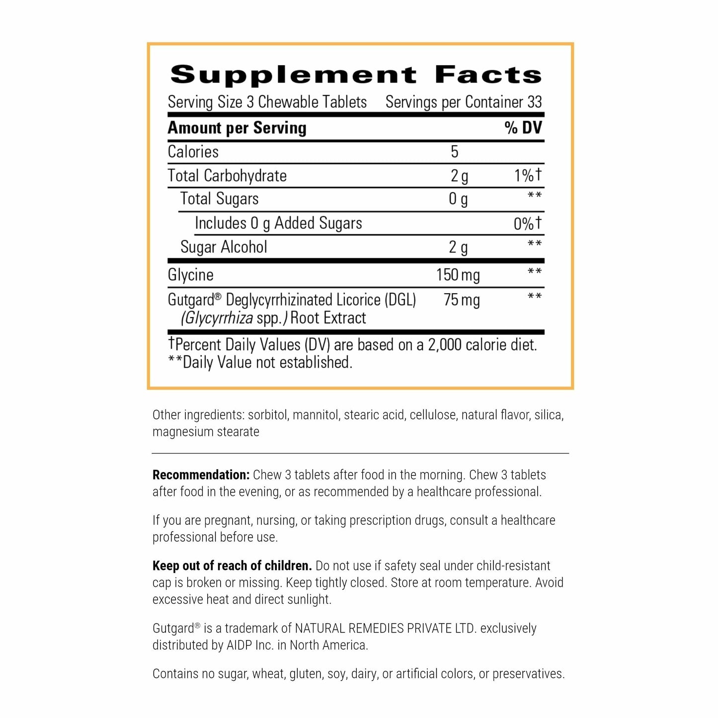 Integrative Therapeutics Rhizinate Sugarless, 100-Count – Fructose-Free DGL Chewables